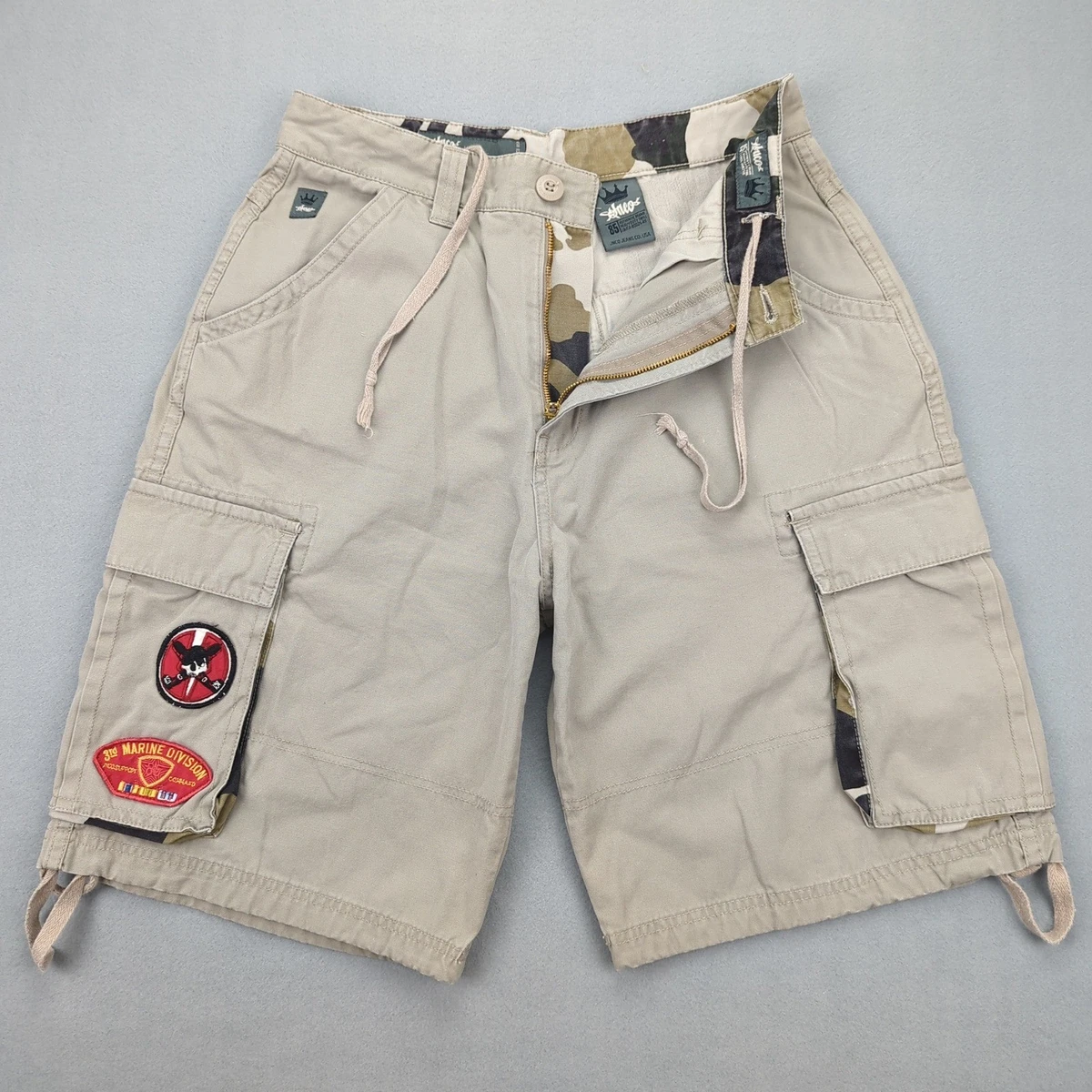 Men's Camo Cargo Shorts Y2k Grunge Baggy Jorts Vintage Long Jeans