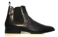 BOSS HUGO BOSS Hubot Chelsea Ankle Boots Mens Sz 8 Black Leather
