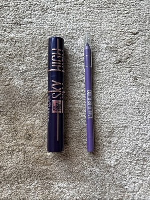Maybelline Lash Sensational Sky High PLUM Mascara & Tattoo Gel Pencil AMETHYST