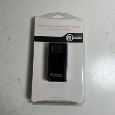 RadioShack 1201518 Black AM/FM Digital Pocket Radio w/Lightweight Earbuds - NEW