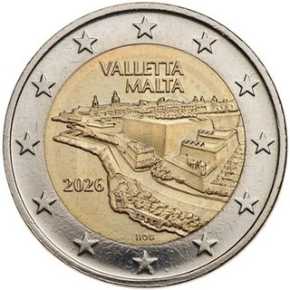 PREVENTE PIECE COMMEMORATIVE 2 EURO MALTE UNC 2026 La VALETTE