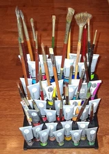 Paint & Brush Holder, Holds 36 Paint Tubes & 27 Brushes,Paint&brushes NOT  INCL.
