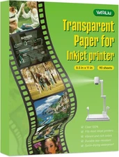 90 Sheets Printable Transparency Sheets for Inkjet Printer – 100% Clear Aceta...