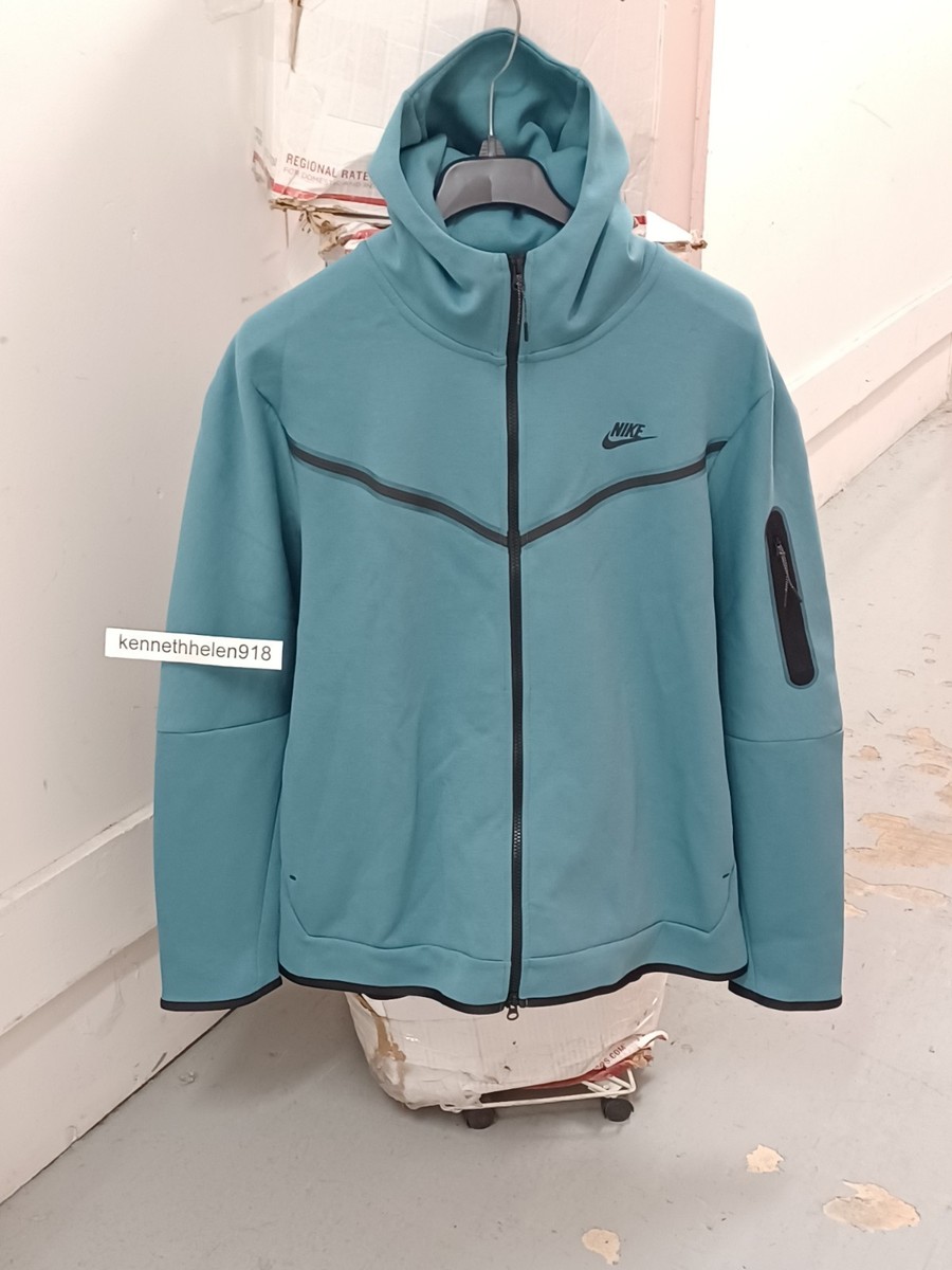 NIKE SPORTSWEAR TECH FLEECE FULL ZIP HOODIE CU4489-381 MINERAL TEAL MENS SZ  XXL