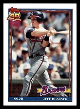 Jeff Blauser 1991 Topps #623 Atlanta Braves Baseball *226