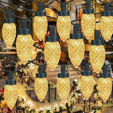 KAQ 2PK 100LED Warm White C9 Christmas Lights Waterproof Indoor/Outdoor 98FT