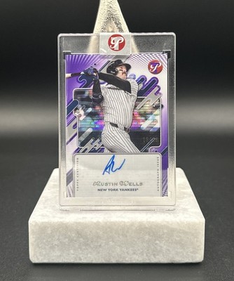 2025 Topps Pristine - Austin Wells Purple Pulsar Refractor # /99 Auto Yankees