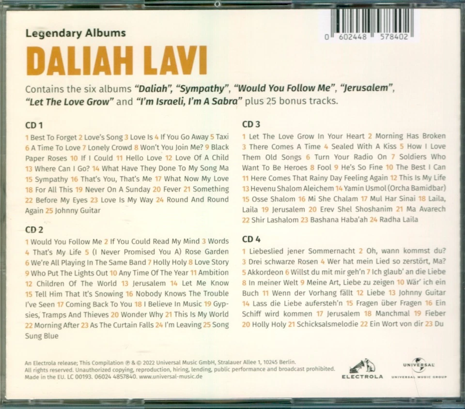 LAVI, Daliah - Big Box mit 4 CDs - Neu mit Booklet - Bild 2 von 2