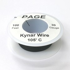 100' Page 30AWG BLACK KYNAR Insulated Wire Wrap Wire 100 Foot Roll  Made In USA
