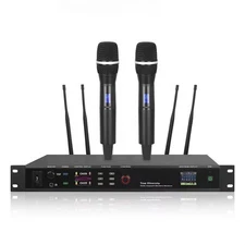 U-T998 Handheld Wireless Mic Dual Screen 200Hz Long-Distance True Diversity