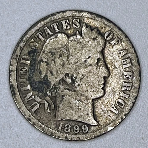 1899 Barber Dime 90% Silver Philadelphia Mint Liberty Head USA Coin