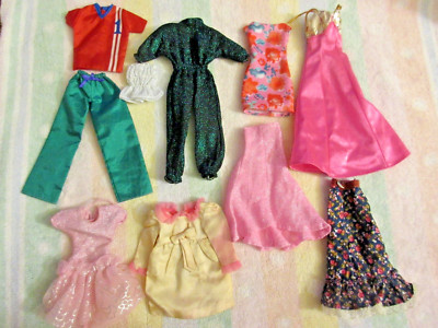 Vintage Barbie Doll Brand & Other Barbie Size Clothes Lot Needs TLC As Is Lot