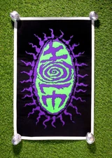 Hole Courtney Love Flocked Poster Black Light VTG 1995 Winterland Scorpio NOS