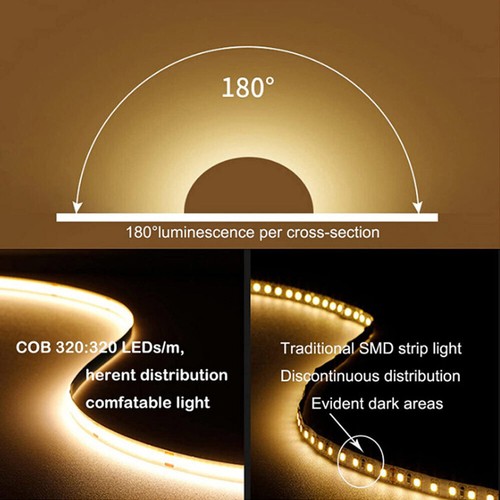 Placa de circuito impreso de alta densidad de 5 mm Premium COB LED tira de luz armario cinta lámpara - Imagen 11 de 12