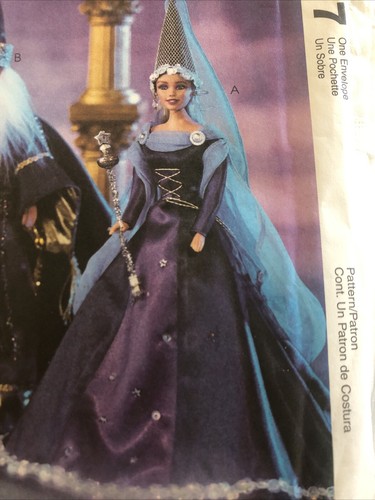 McCalls Crafts Pattern 3477, Wizard/princess fashions Barbie 11.5" doll - UNCUT - Picture 2 of 6
