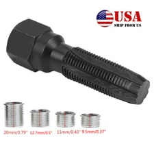 USA 14mm Spark Plug Re-Thread Rethread Thread Repair Tap Tool Reamer Inserts Kit