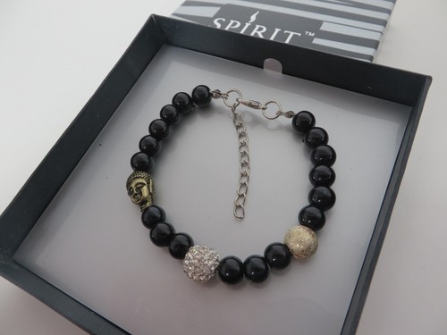 SPIRIT BUDDHA BEADED BRACELET grey, bronze, black or matt black NEW BOXED - Picture 19 of 24