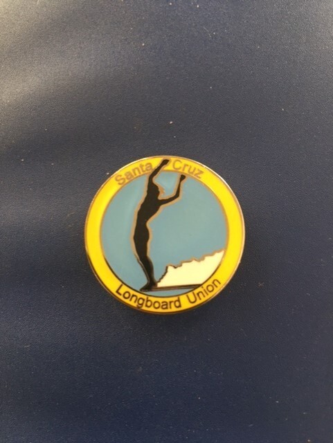 Classic Santa Cruz Longboard Union surf club enamel pin, surfing, surfboard