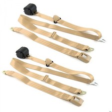 Chevy Chevelle 1964 - 1967 Standard 3pt Tan Retract Bucket Seat Belt Kit-2 Belts Chevy Chevelle 1964 - 1967 Standard 3pt Tan Retract Bucket Seat Belt Kit-2 Belts