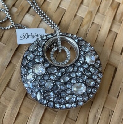 Brighton nwt Trust your Journey Large Crystal Pendant Conv Length