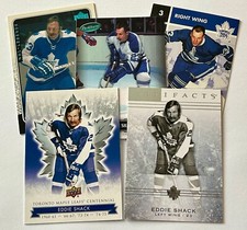 EDDIE SHACK 5 CARD TORONTO MAPLE LEAFS LOT (NO DUPLICATES)!!