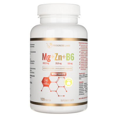 Magnésium + Zinc + Vitamine B6 Par Progress Labs - 120 Comprimés Pour Vitalité Et Sommeil