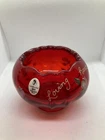 FENTON Art Glass Loving Hearts Bloom Rose Bowl 100 year anniversary piece