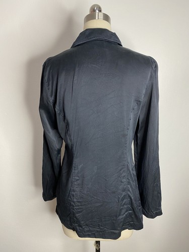 VINTAGE Trent Nathan Size 12 100% Silk MOP Button Up Jacket Womens Long Sleeve - Picture 2 of 11