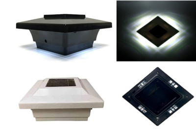 2/4/6/8/10/12pcs Black/White Solar Post Cap Low Profile 4 SMD LED For 5x5 Posts