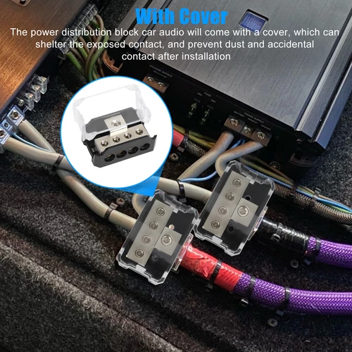 1 x 0/2/4 Gauge input to 4 x 4/8/10 Gauge Output Power Ground Distribution Block - Picture 5 of 9