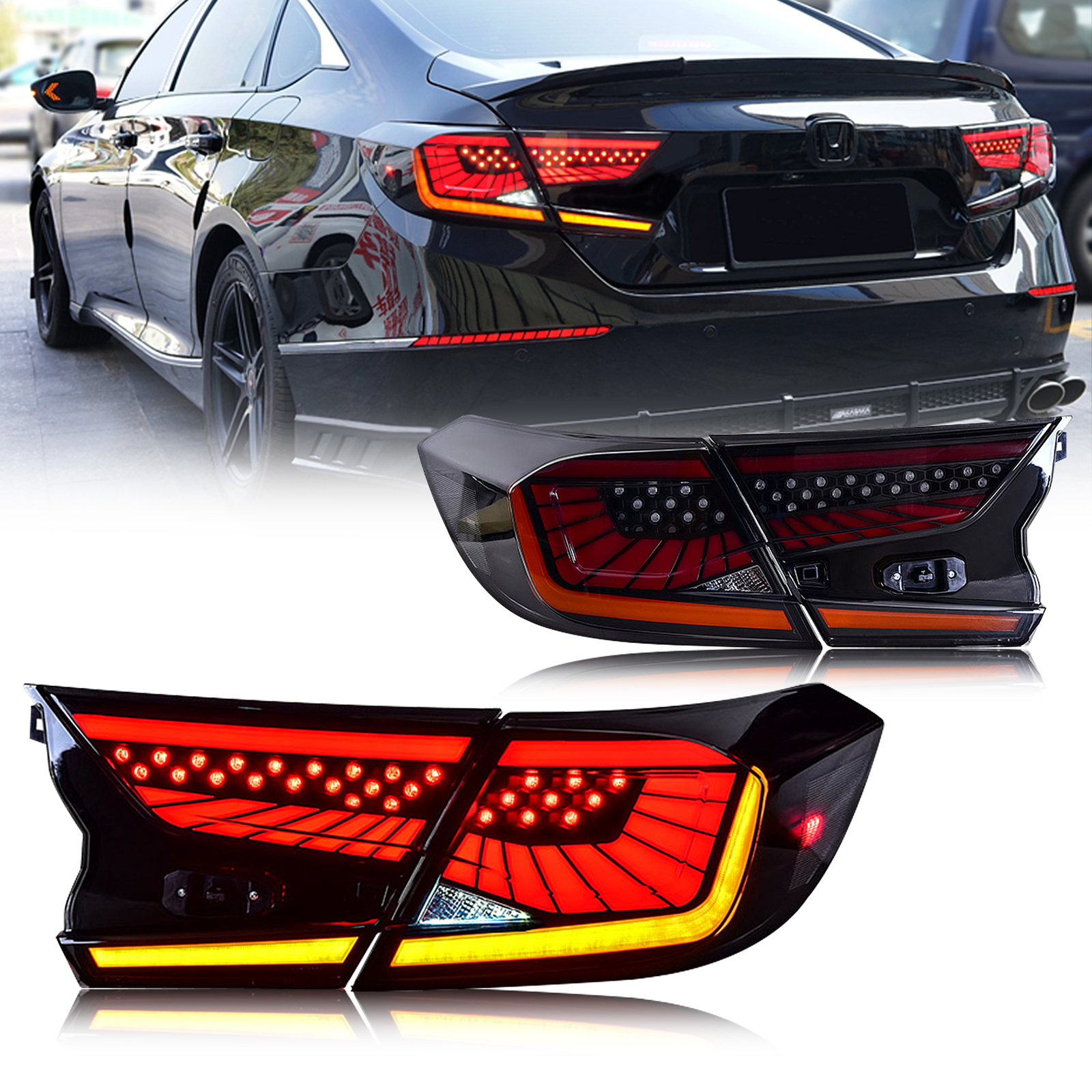 LED V3 Tail Lights for Honda Accord 10Th Gen 2018-2023 Sequential Rear ...