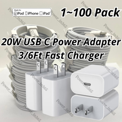 20W USB C Fast Wall Charger PD Power Adapter For iPhone 14/13/12/11/XR iPad Lot