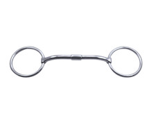 Loose Ring Snaffle Horse Bit Curved mouth with Roller & Copper inlays 1510