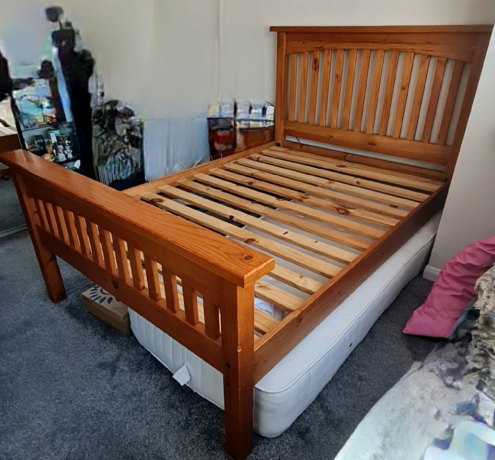 Sturdy Solid Oak Double Bed Frame eBay