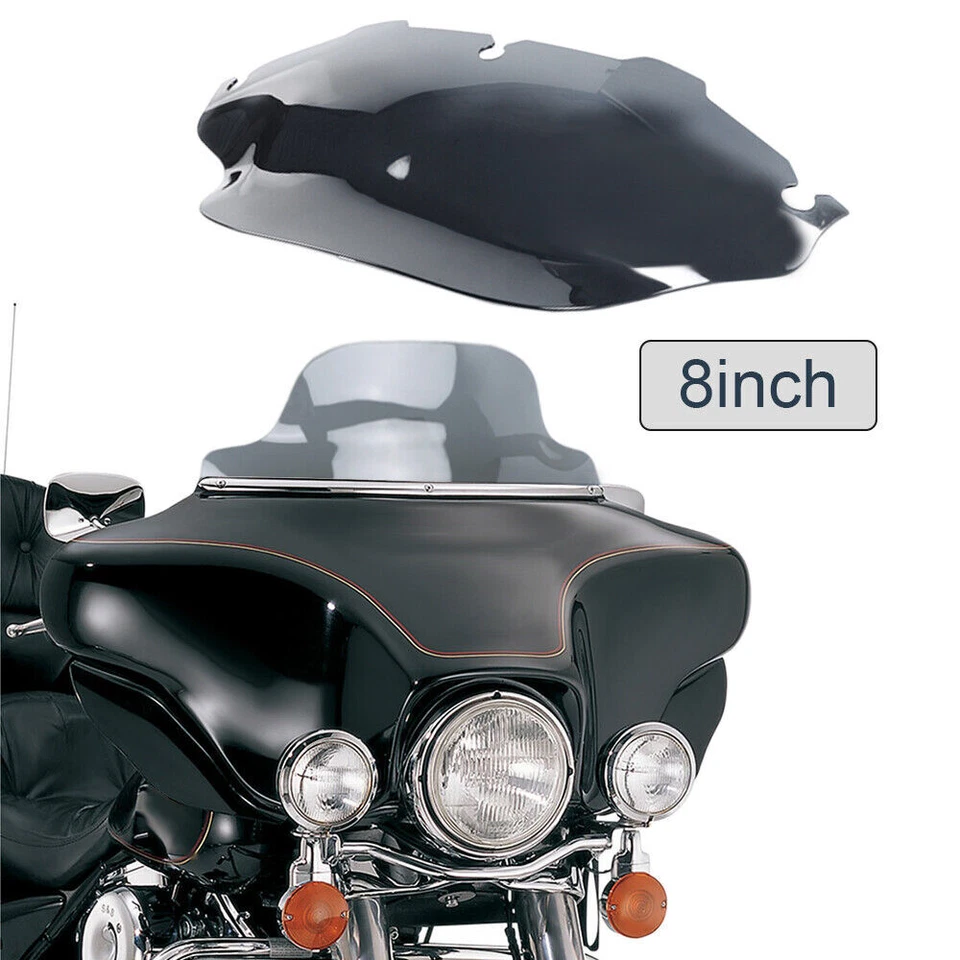 Parabrisas de humo de 8" para Harley Davidson Touring Street Electra Glide 1996-2013 Foto 2 de 4