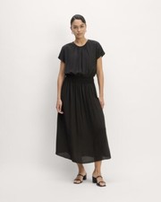 Everlane NWT The Gathered Midi Black Dress Size XXS