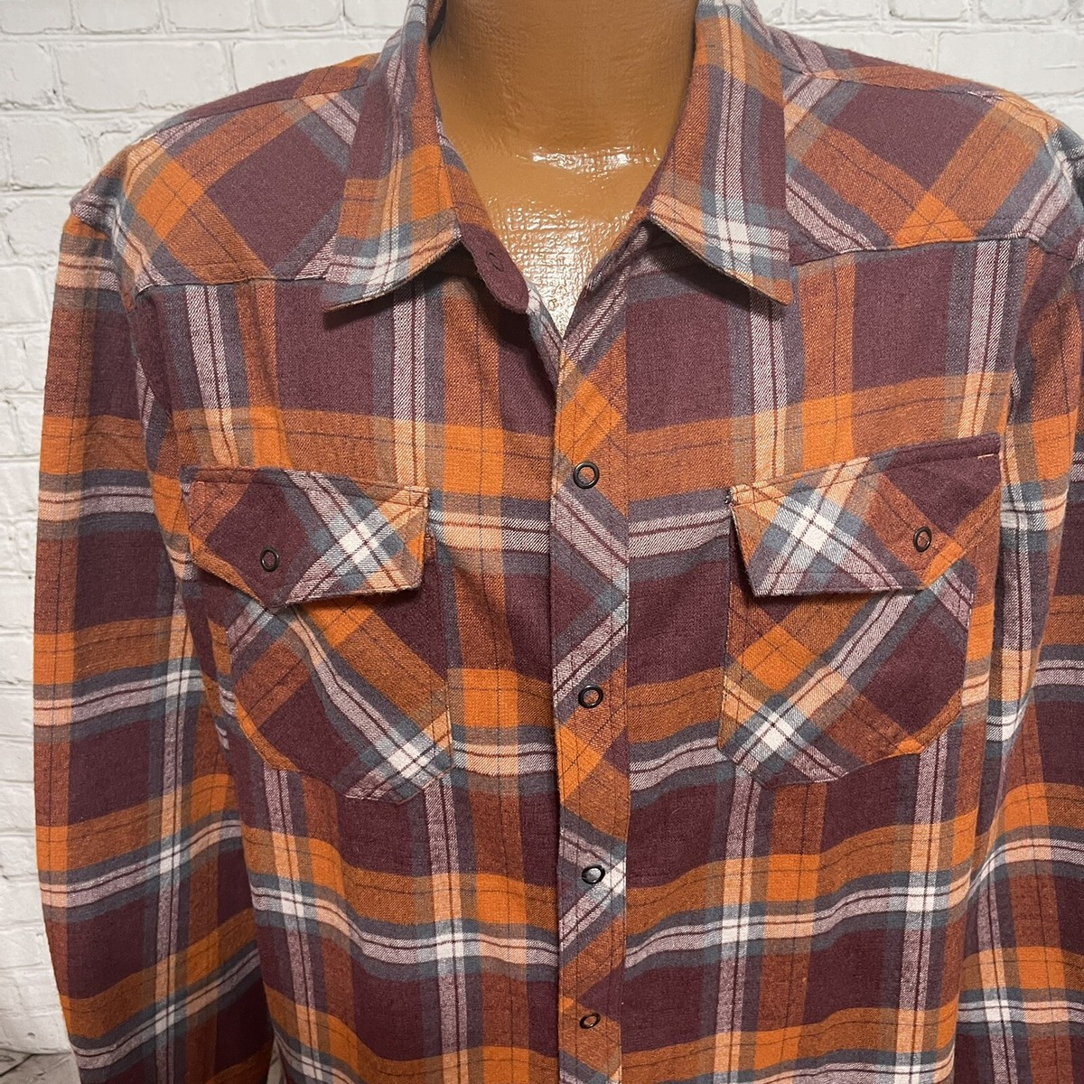 Men's LL BEAN 298102 Snap Front Wool Blend Plaid Flannel Men's LL BEAN 298102 Snap Front Wool Blend Plaid Flannel