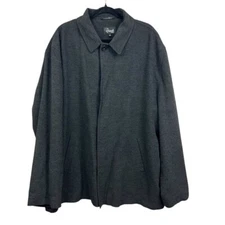 Chiarelli Uomo Mens Twill Car Coat Overcoat Button Pockets Charcoal Gray Sz XXL