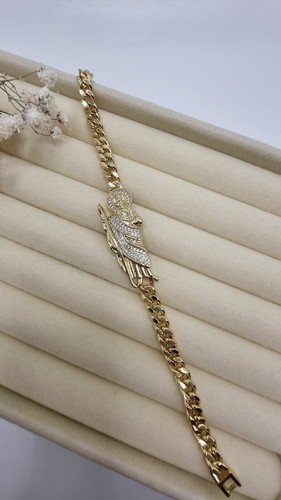 Saint St. Jude Religious Bracelet 14k Gold Plated Hypoallergenic Length 19cm - 第 4/4 張圖片