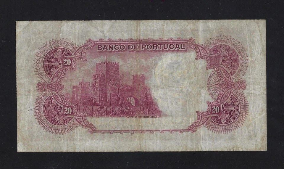 PORTUGAL Portuguese 20 Escudos 1940 P-143 VF - Image 2 of 2