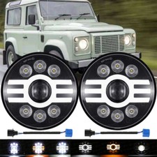 2 pezzi fari led tondi 7" pollici luce hi/lo DRL per Land Rover Defender 90 110