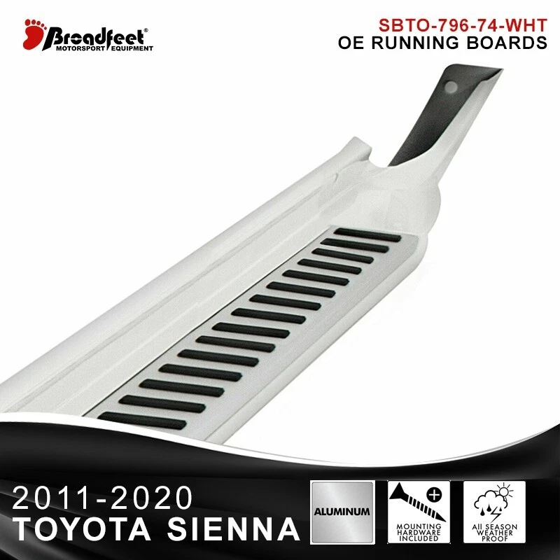 Tabla de correr blanca perla EE. UU. para Toyota SIENNA 2011-2020 escalón lateral barra Nerf Foto 4 de 4