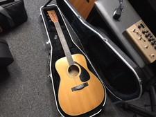 Yamaha Fg-340ii Vintage Acoustic Dreadnought Guitar Made In Taiwan V.good W/case