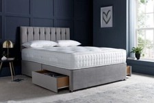 SOFT PLUSH DIVAN BED WITH 24 INCH HEADBOARD AND OPTIONAL STORAGE IN ALL SIZES