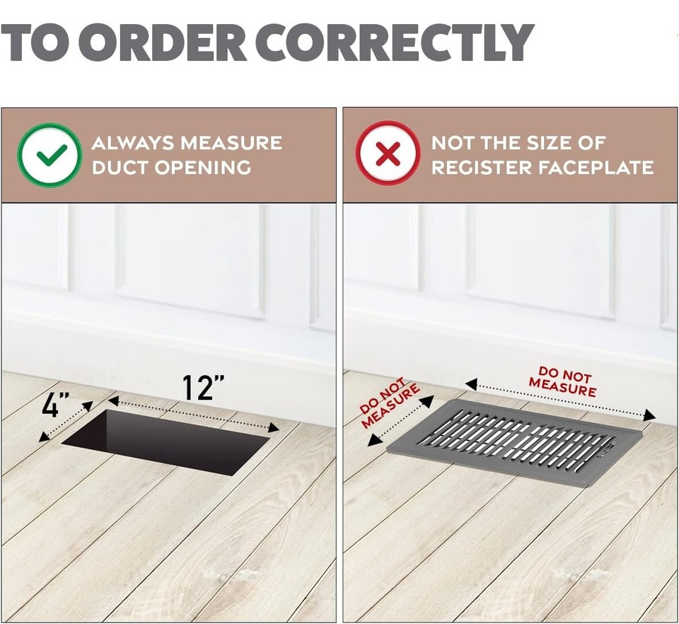 4 X 12 Floor Register Vent Cover Heavy Duty Metal Damper White 4-x-12-floor-register-vent-cover-heavy-duty-metal-damper-white