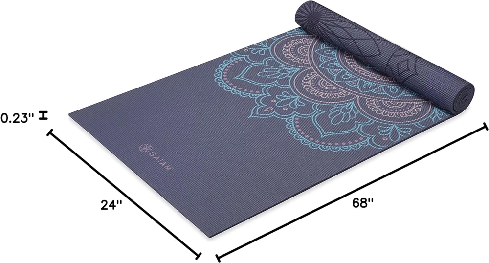 Yoga Mat 6mm Extra Thick Reversible Non Slip Premium Fitness Exercise Mat for Stability & Comfort