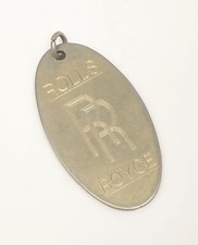 Vintage Silver Rolls Royce Owner Key Chain Ring FOB ~