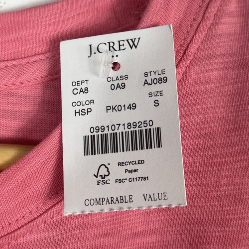 J.CREW FACTORY NWT 100% Cotton Girlfriend Pink Crewneck Tee SMALL AJ089 - Picture 4 of 5