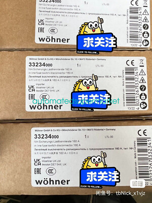 1PC NEW Wohner 33234000 Disconnect Switch Shipping by DHL/FedEX