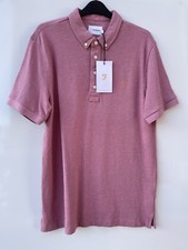Image of Farah Ricky Dusty Rose Marl Men's Short Sleeved Polo Shirt Size S Bnwt